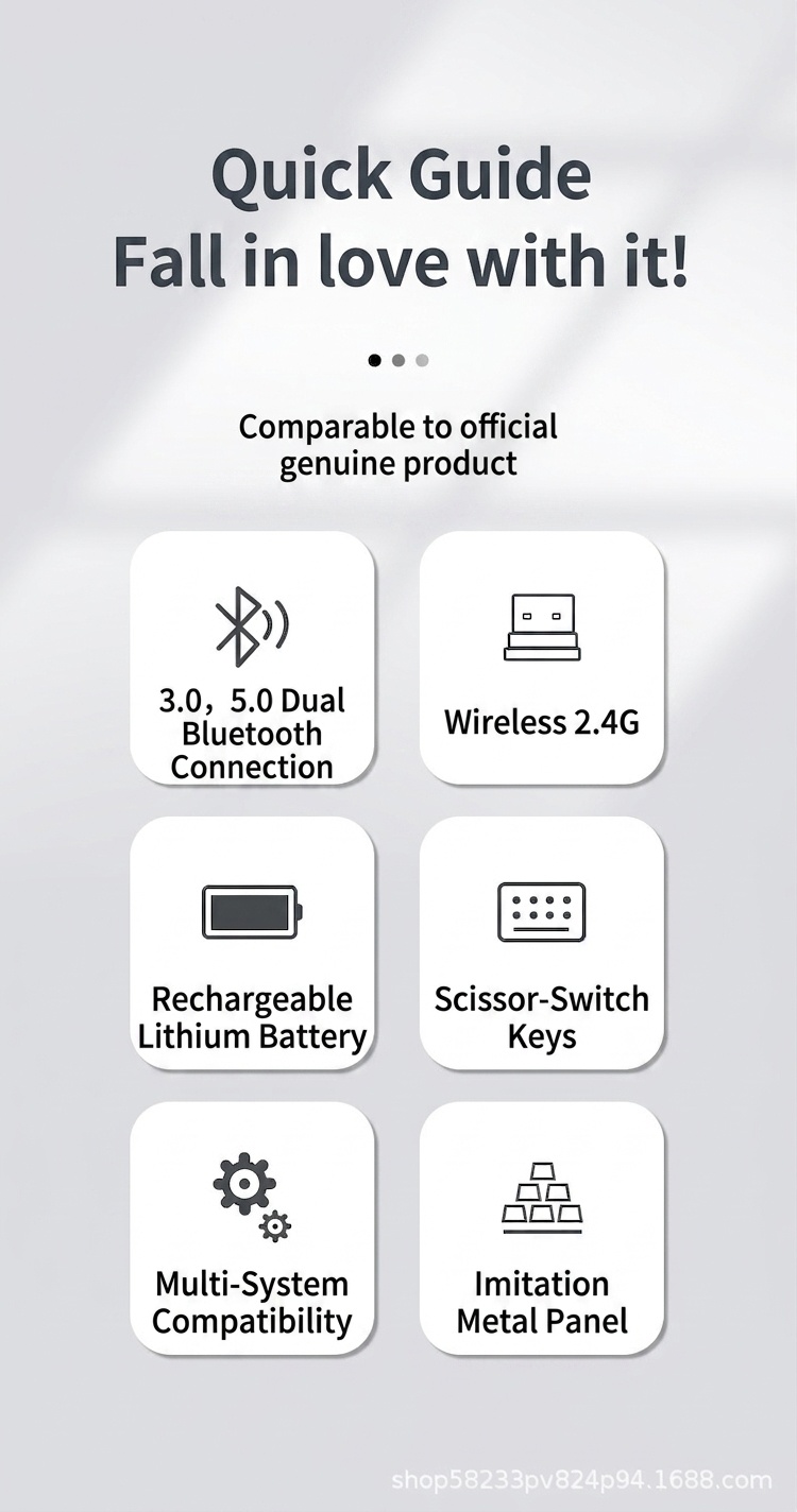Multi-Device Bluetooth 5.0 & 2.4G Wireless Keyboard & Mouse Combo