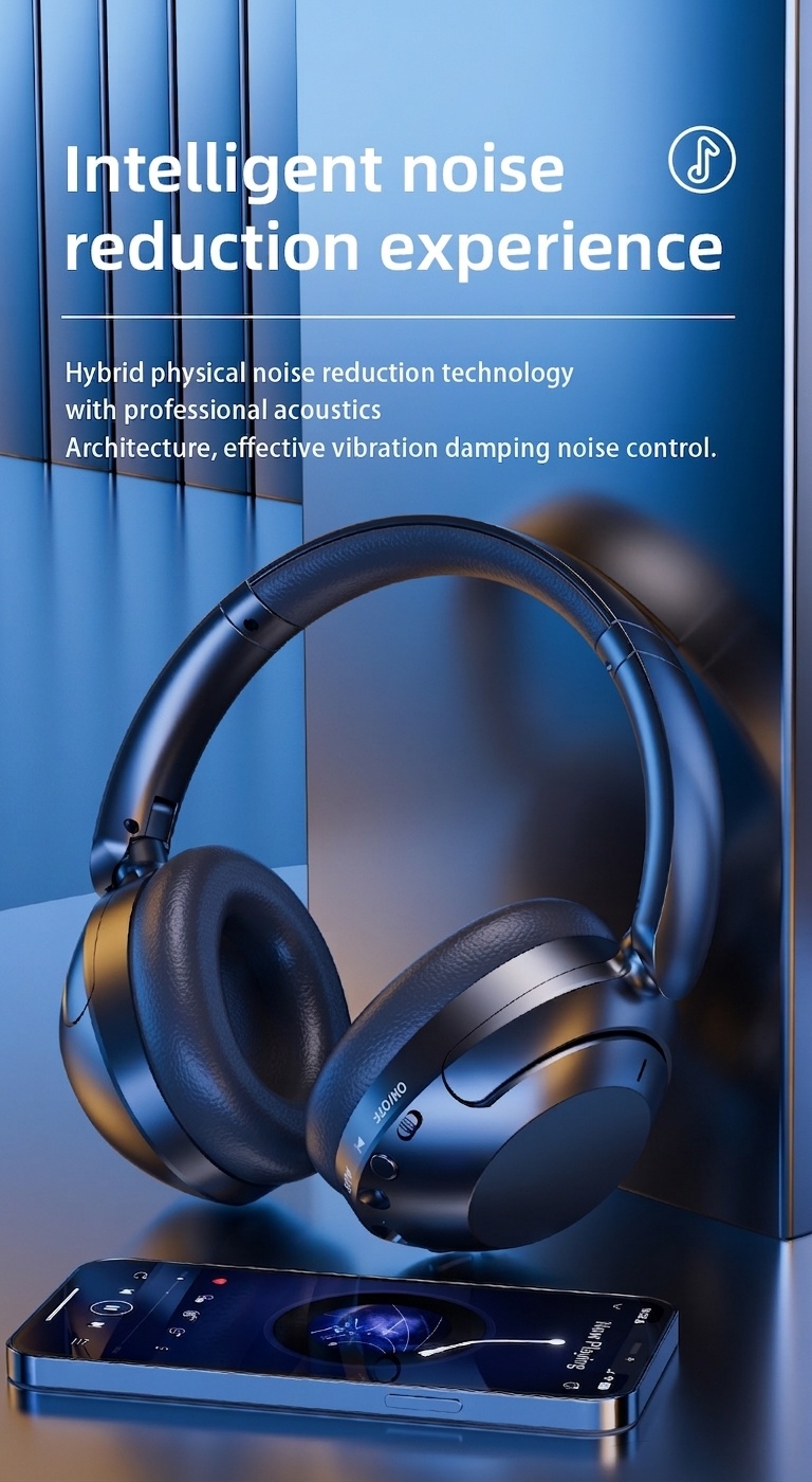 Wireless Bluetooth 5.3 Headphones with ANC & 80H Playtime