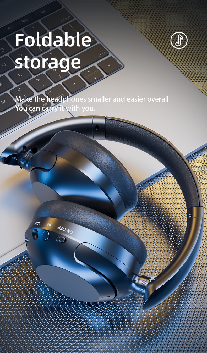 Wireless Bluetooth 5.3 Headphones with ANC & 80H Playtime