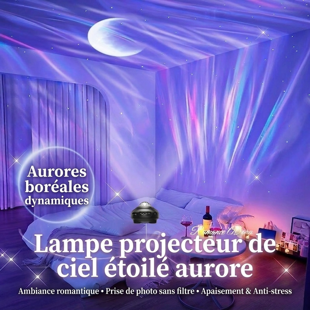Projecteur d'étoiles Aurora avec haut-parleur Bluetooth et application de contrôle