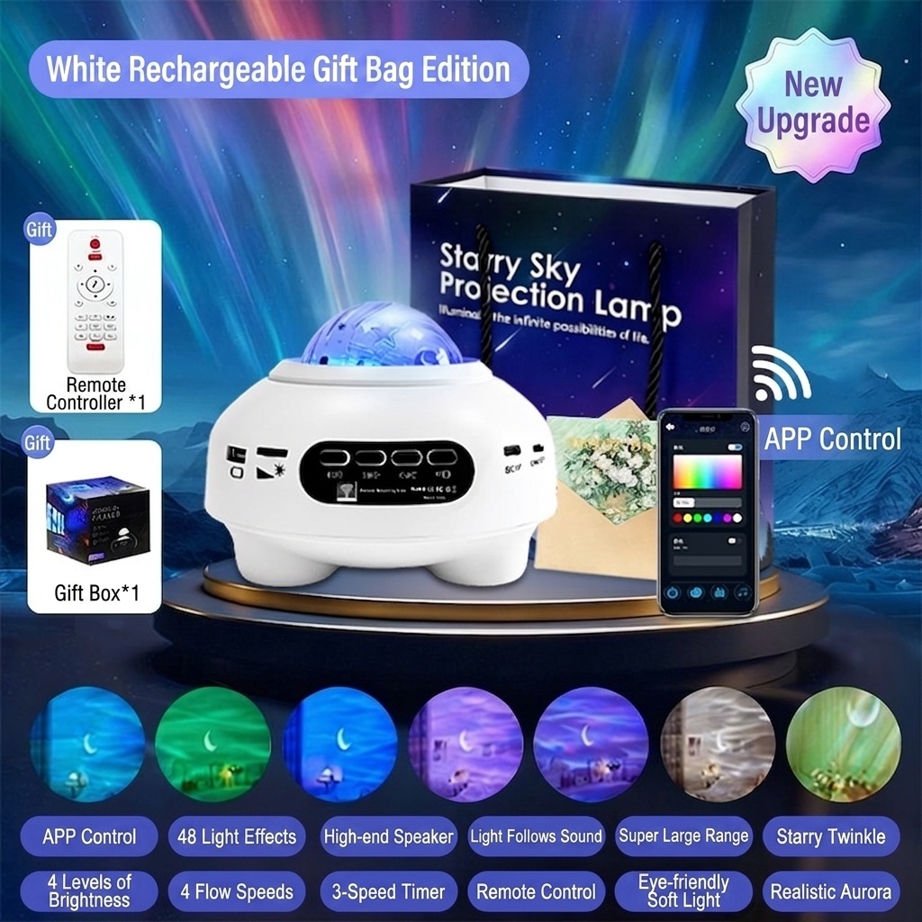 Aurora Star Projector with Bluetooth Speaker & App Control