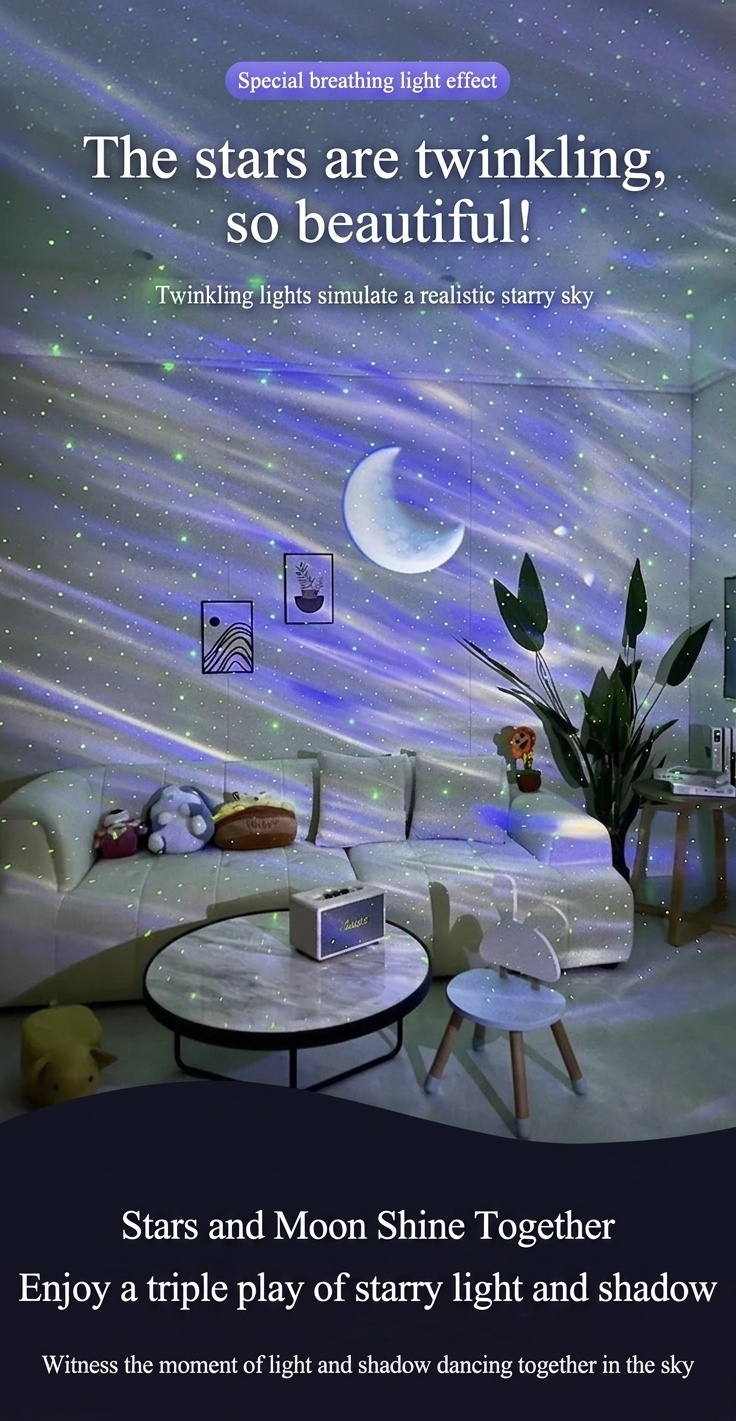 Aurora Star Projector with Bluetooth Speaker & App Control