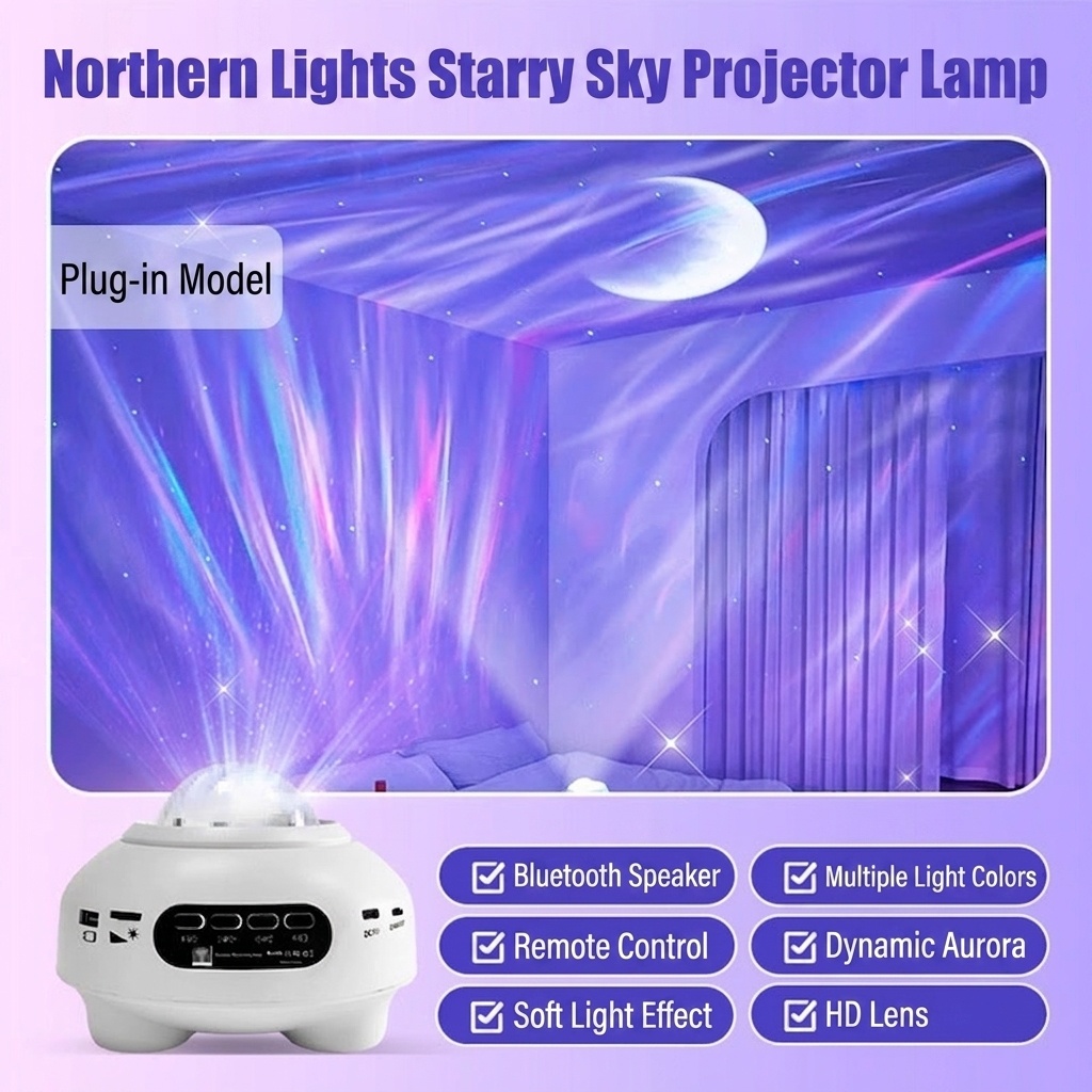 Aurora Star Projector with Bluetooth Speaker & App Control