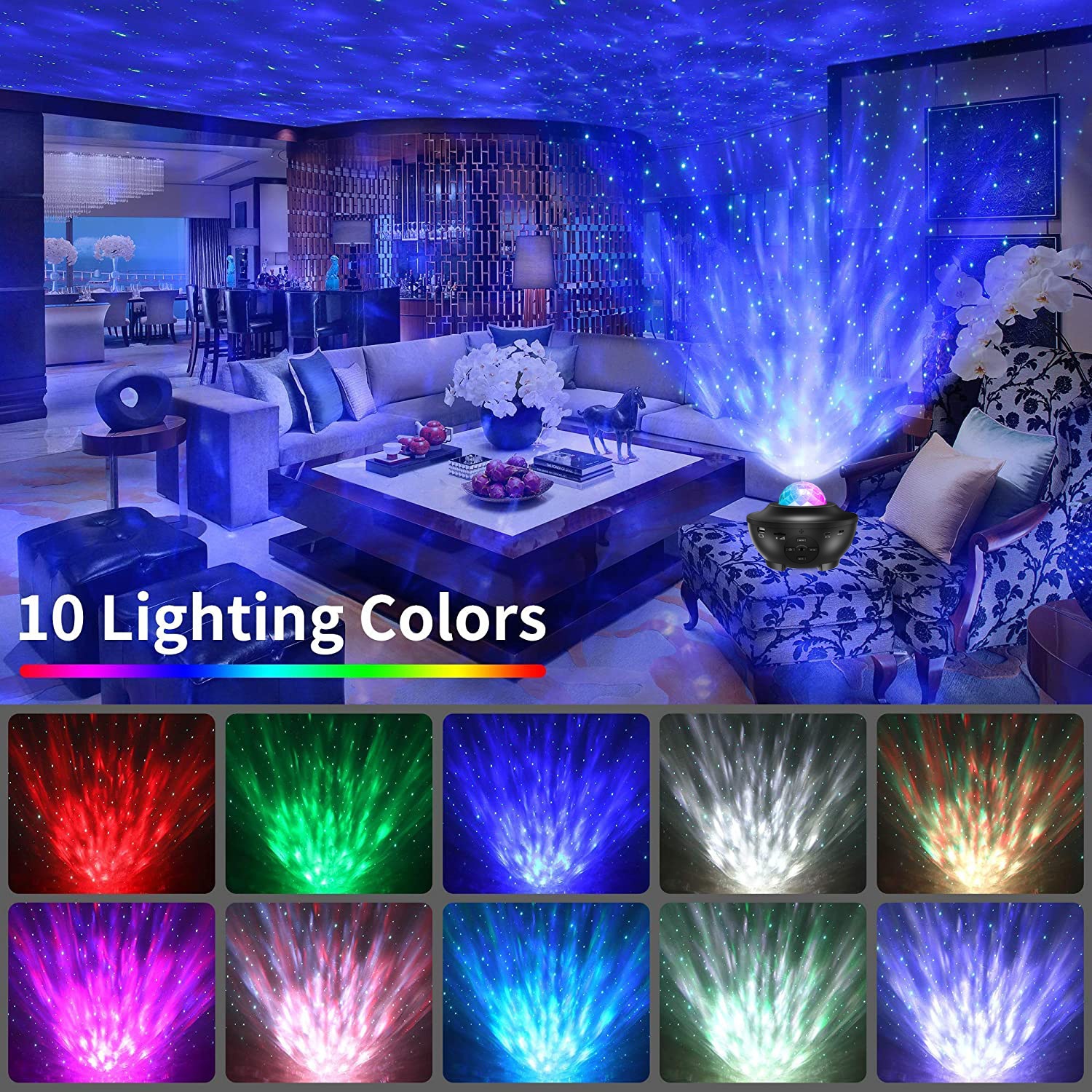 Galaxy Star Projector Night Light with Bluetooth Speaker