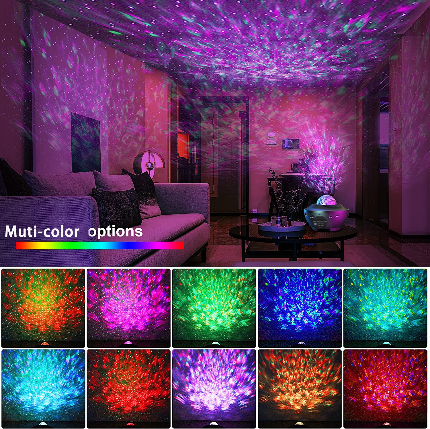 Galaxy Star Projector Night Light with Bluetooth Speaker
