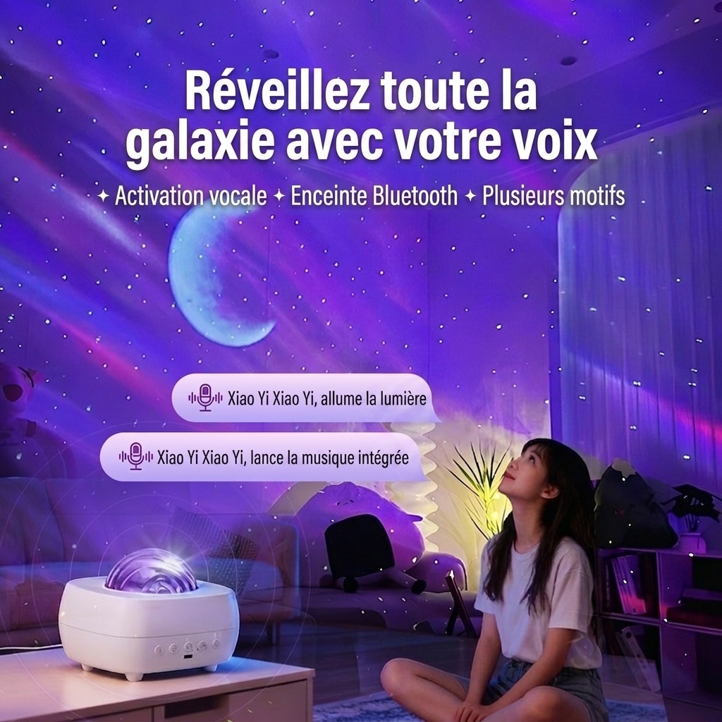 Aurora Star Projector with Bluetooth Speaker & Voice Control
