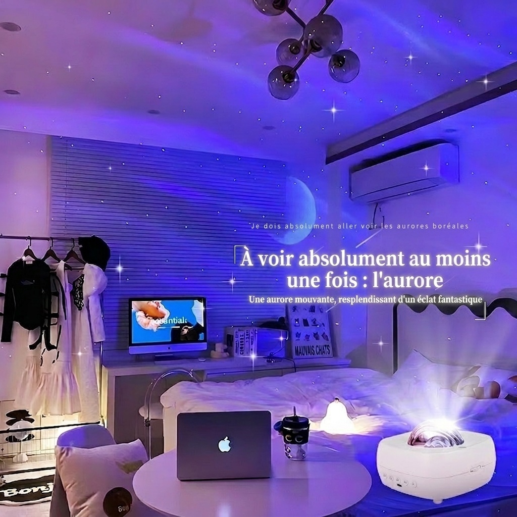 Aurora Star Projector with Bluetooth Speaker & Voice Control
