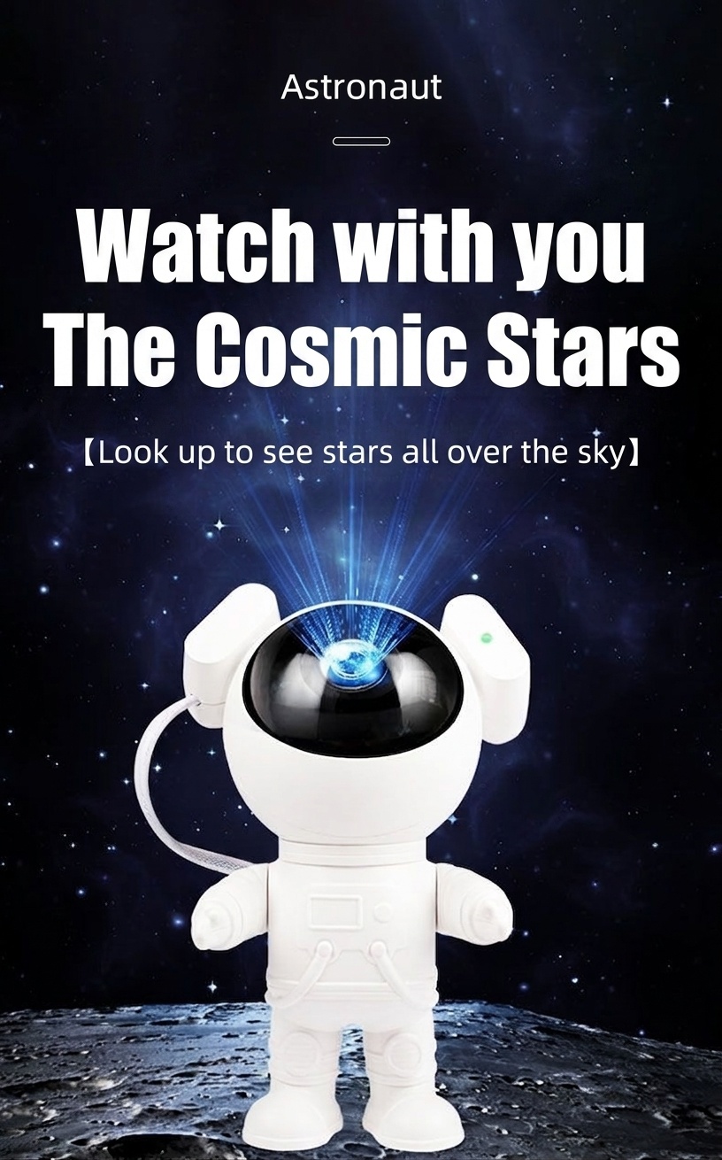 Astronaut Galaxy Projector Starry Sky Night Light with Timer