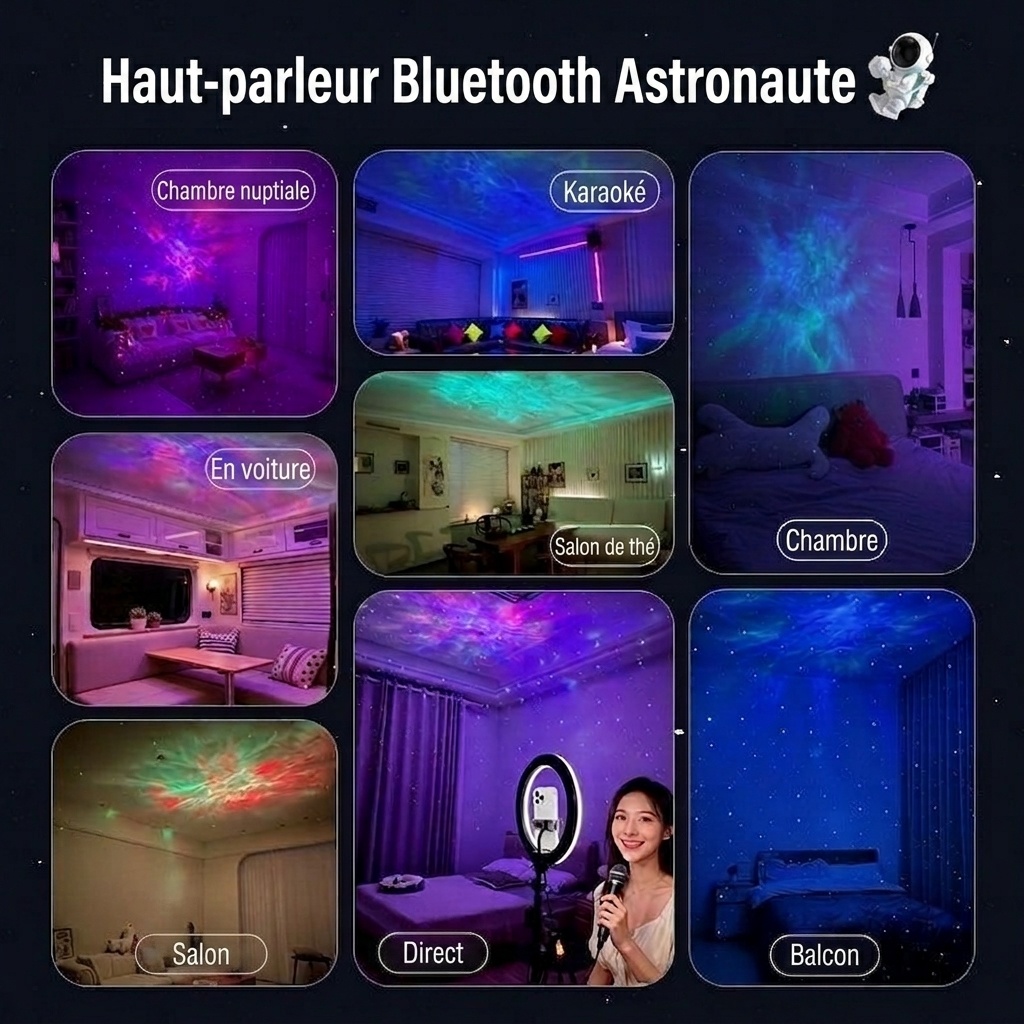 Astronaut Galaxy Projector Starry Sky Night Light with Timer