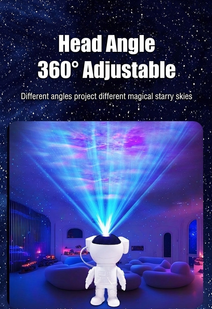 Astronaut Galaxy Projector Starry Sky Night Light with Timer