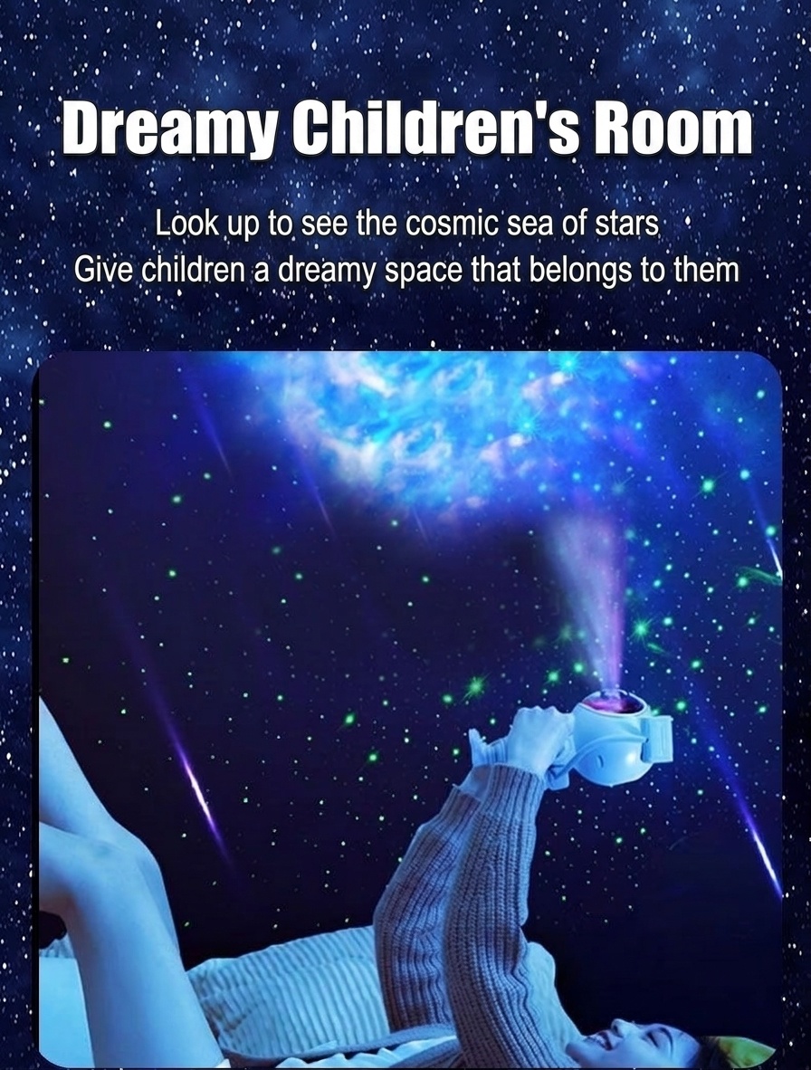 Astronaut Galaxy Projector Starry Sky Night Light with Timer