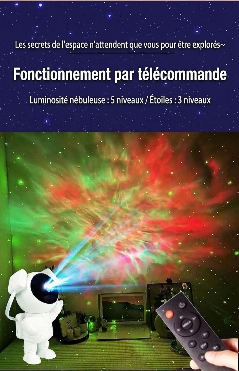 Astronaut Galaxy Projector Starry Sky Night Light with Timer