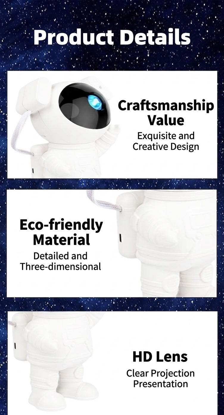 Astronaut Galaxy Projector Starry Sky Night Light with Timer