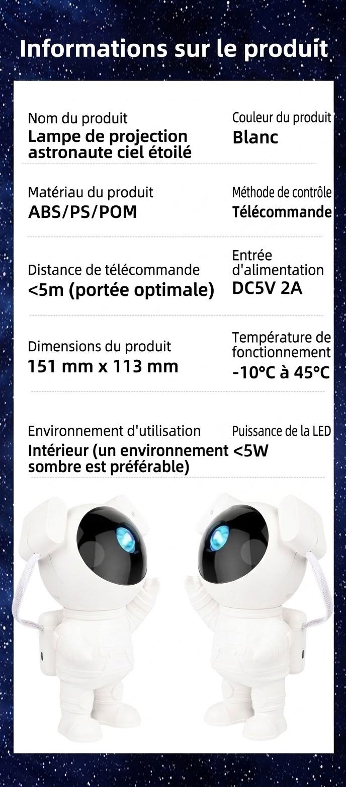 Astronaut Galaxy Projector Starry Sky Night Light with Timer