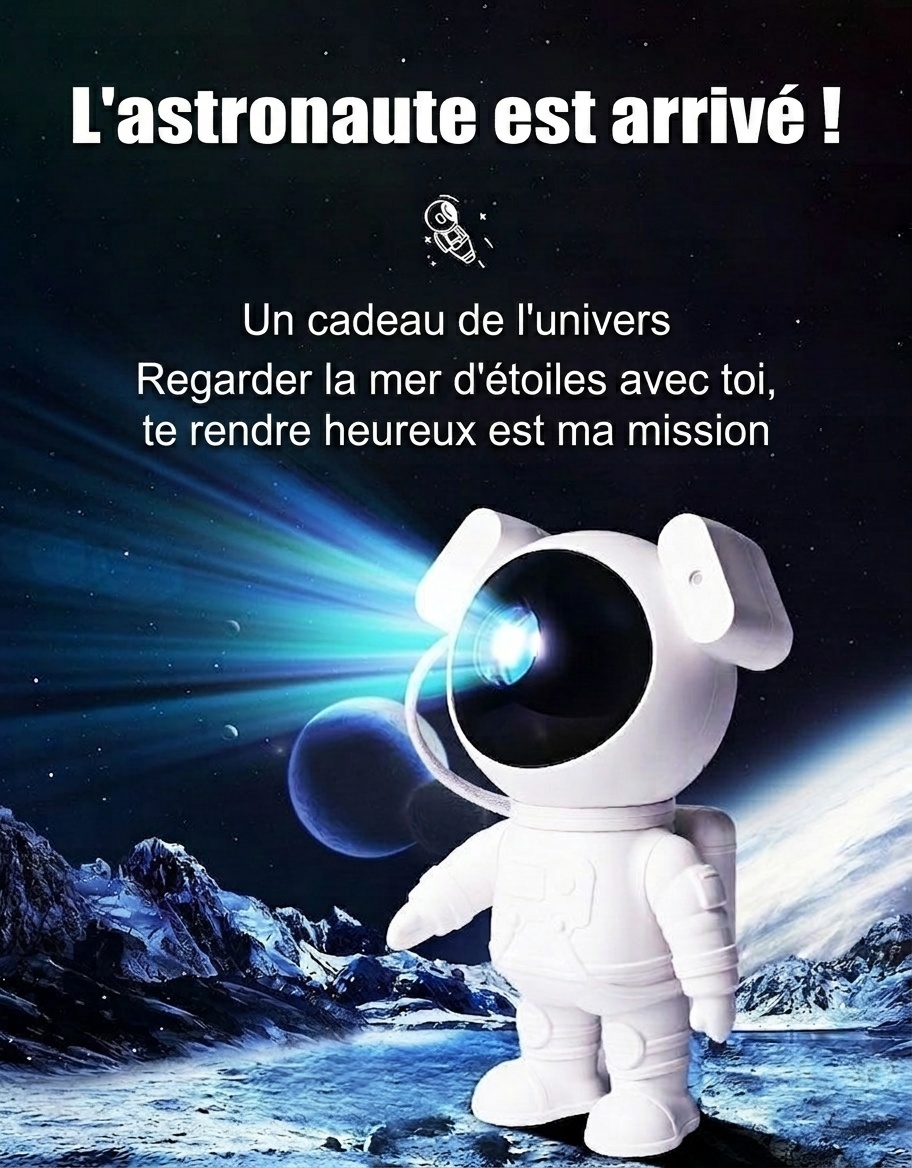 Astronaut Galaxy Projector Light - Starry Night Sky Lamp