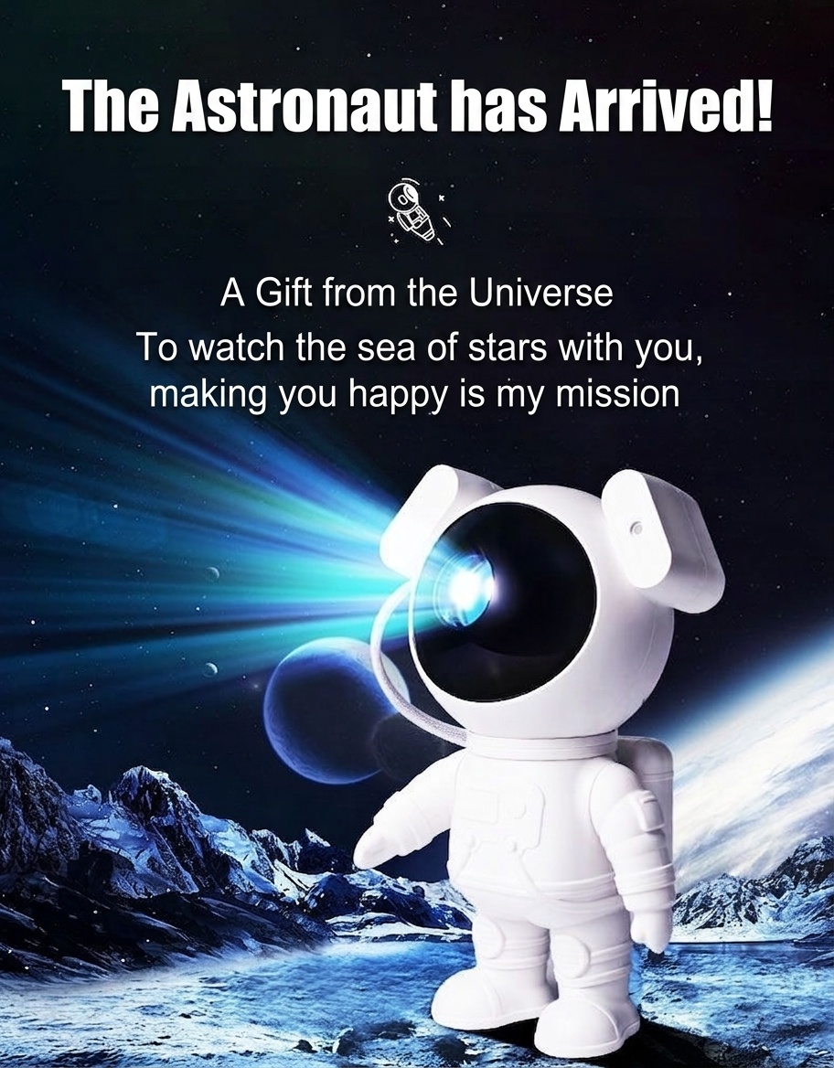 Astronaut Galaxy Projector Light - Starry Night Sky Lamp