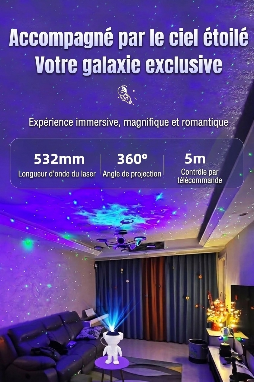 Astronaut Galaxy Projector Light - Starry Night Sky Lamp