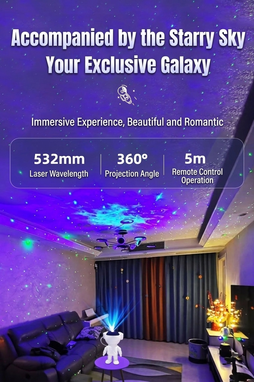 Astronaut Galaxy Projector Light - Starry Night Sky Lamp