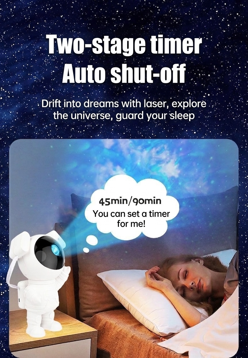 Astronaut Galaxy Projector Light - Starry Night Sky Lamp
