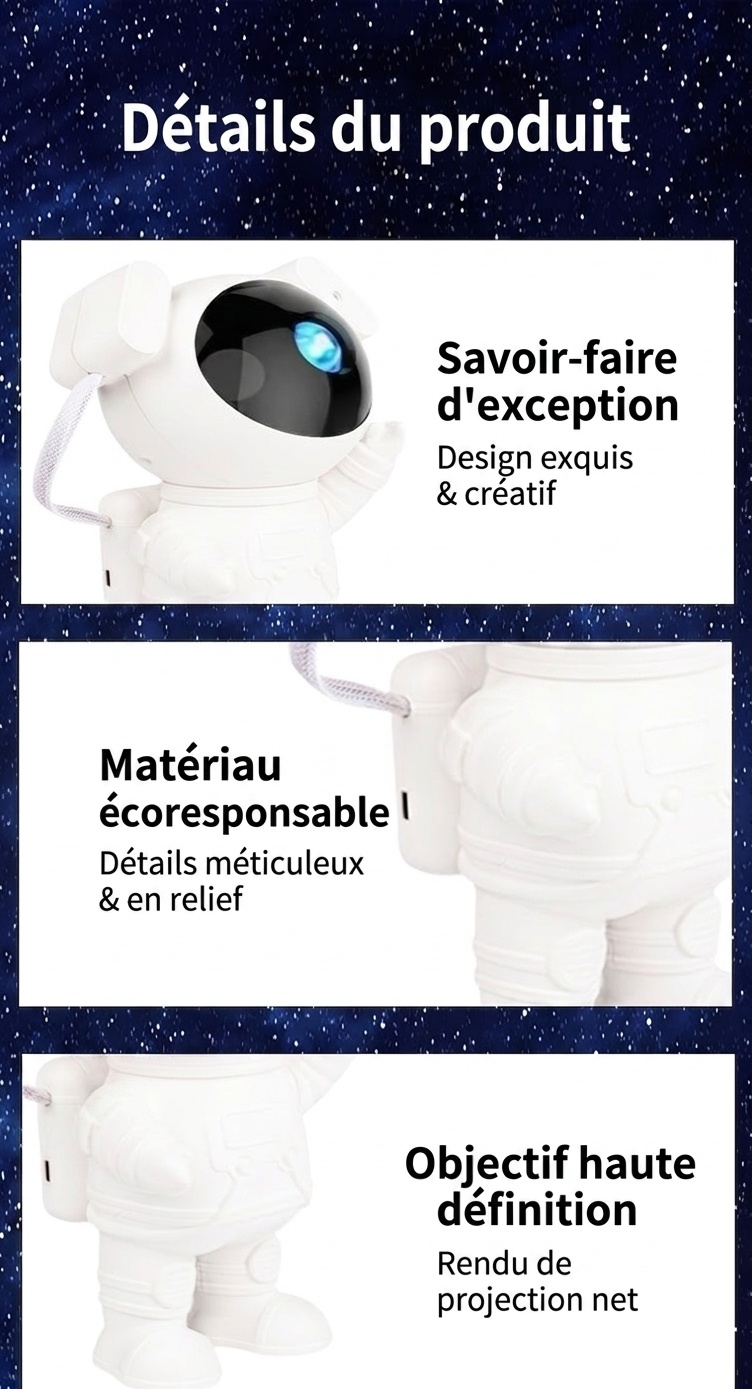 Astronaut Galaxy Projector Light - Starry Night Sky Lamp