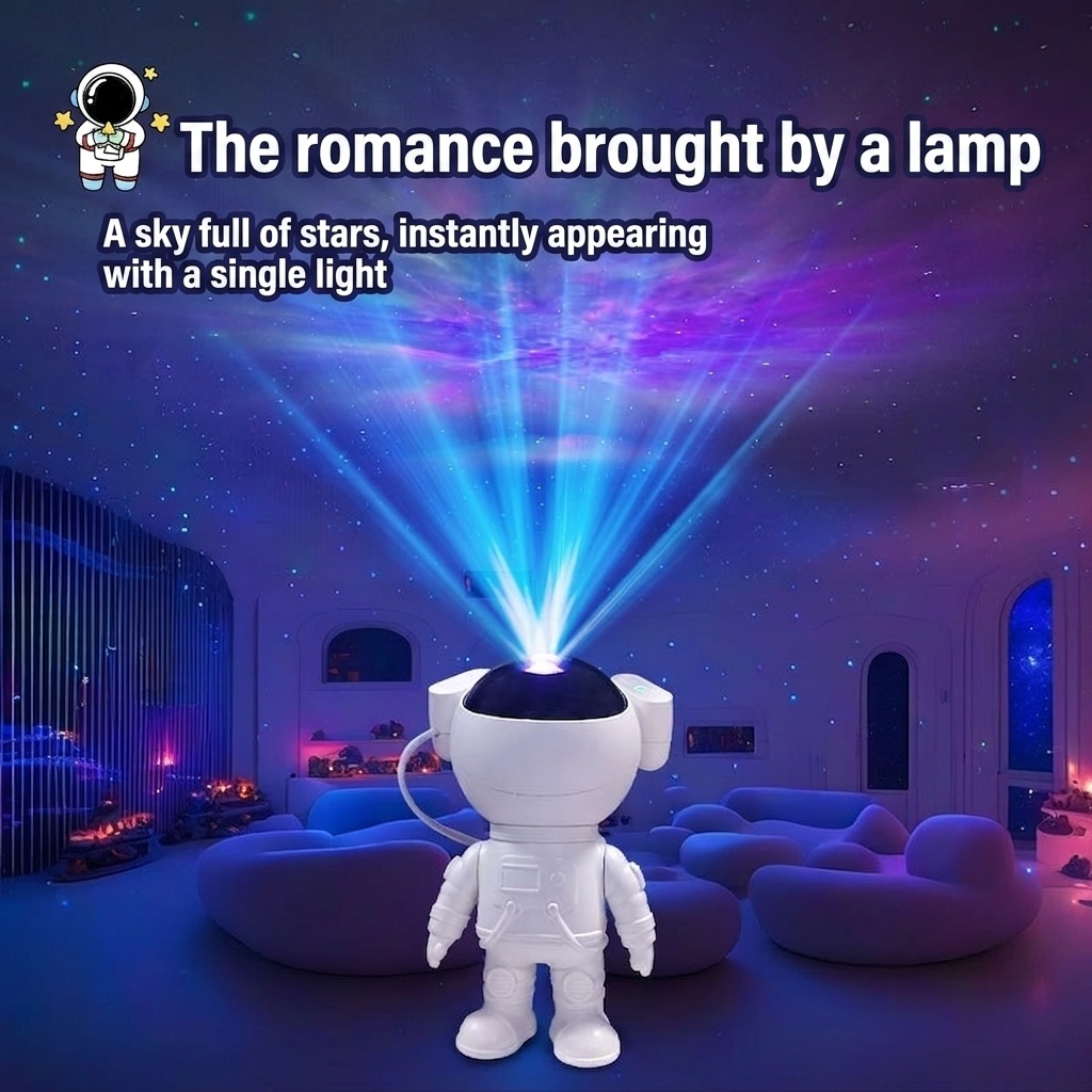 Astronaut Galaxy Projector Light - Starry Night Sky Lamp