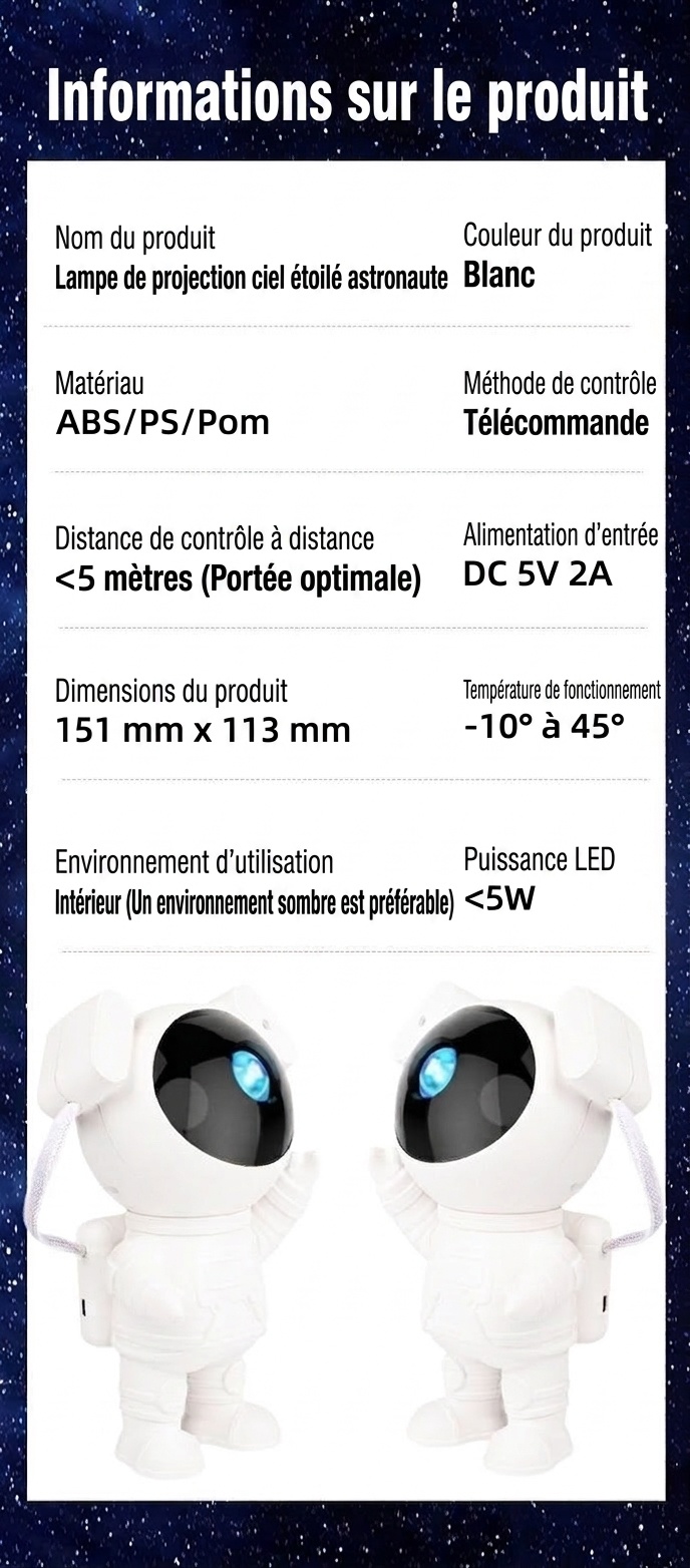 Astronaut Galaxy Projector Light - Starry Night Sky Lamp