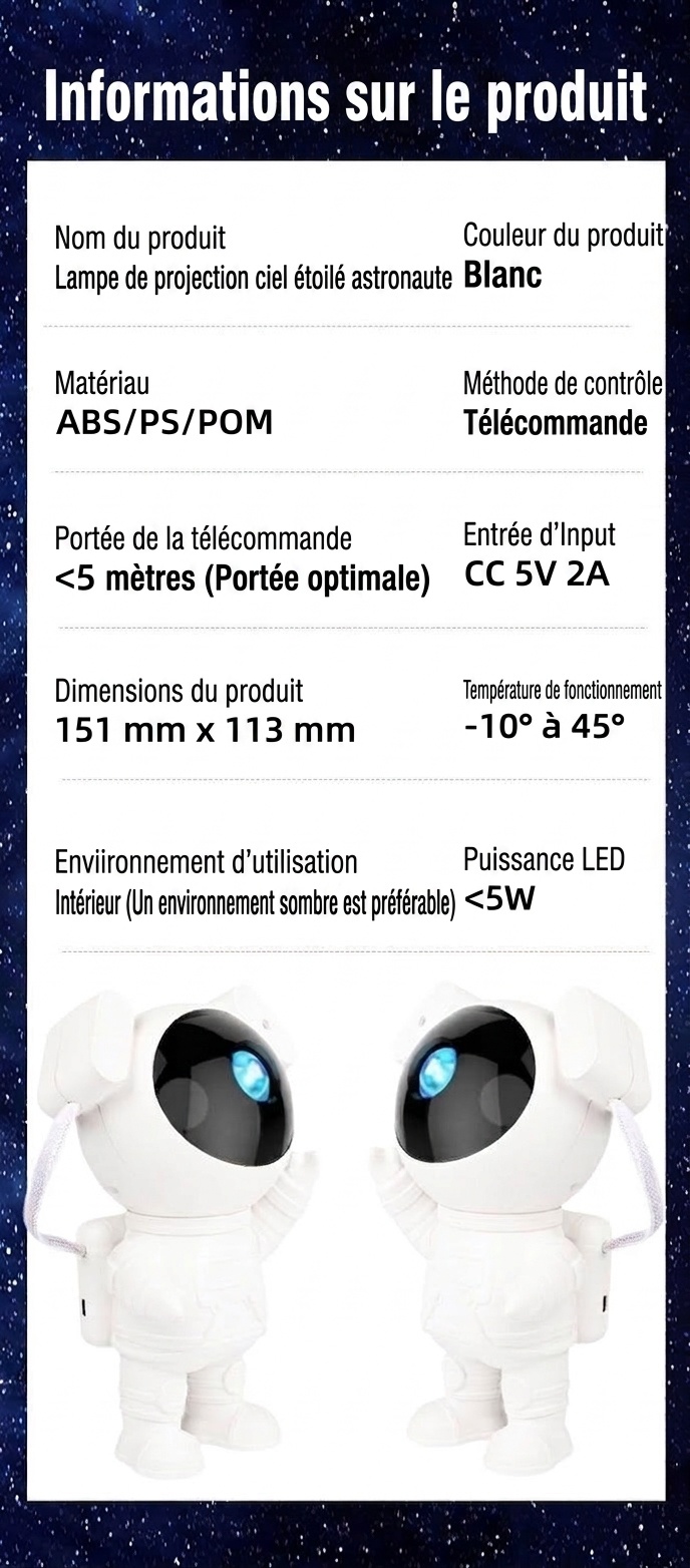 Astronaut Galaxy Projector Light - Starry Night Sky Lamp