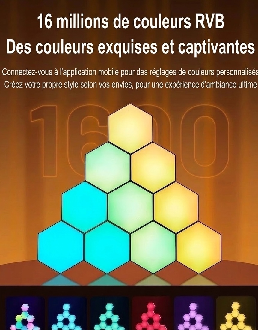 Smart RGB Hexagon LED Wall Lights - Modular Gaming Room Decor