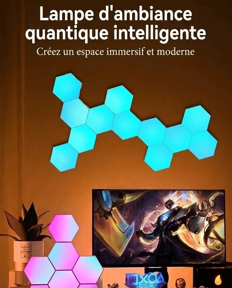 Smart RGB Hexagon LED Wall Lights - Modular Gaming Room Decor