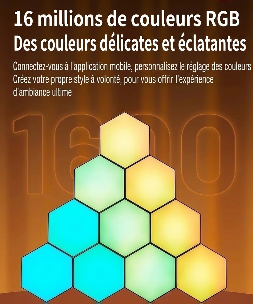 Smart RGB Hexagon LED Wall Lights - Modular Gaming Room Decor
