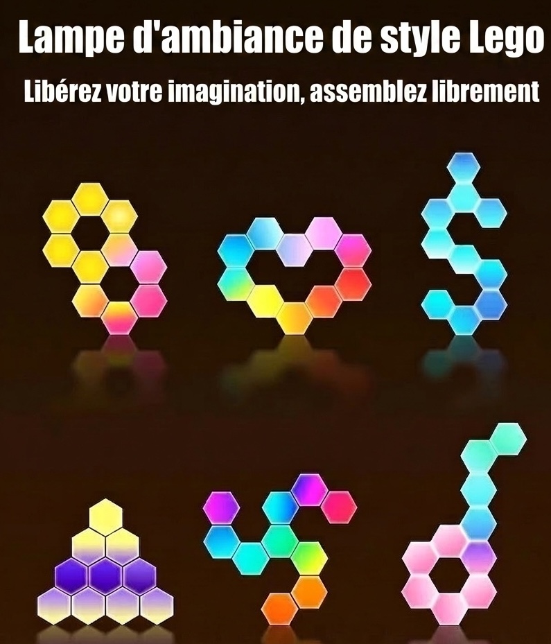 Smart RGB Hexagon LED Wall Lights - Modular Gaming Room Decor