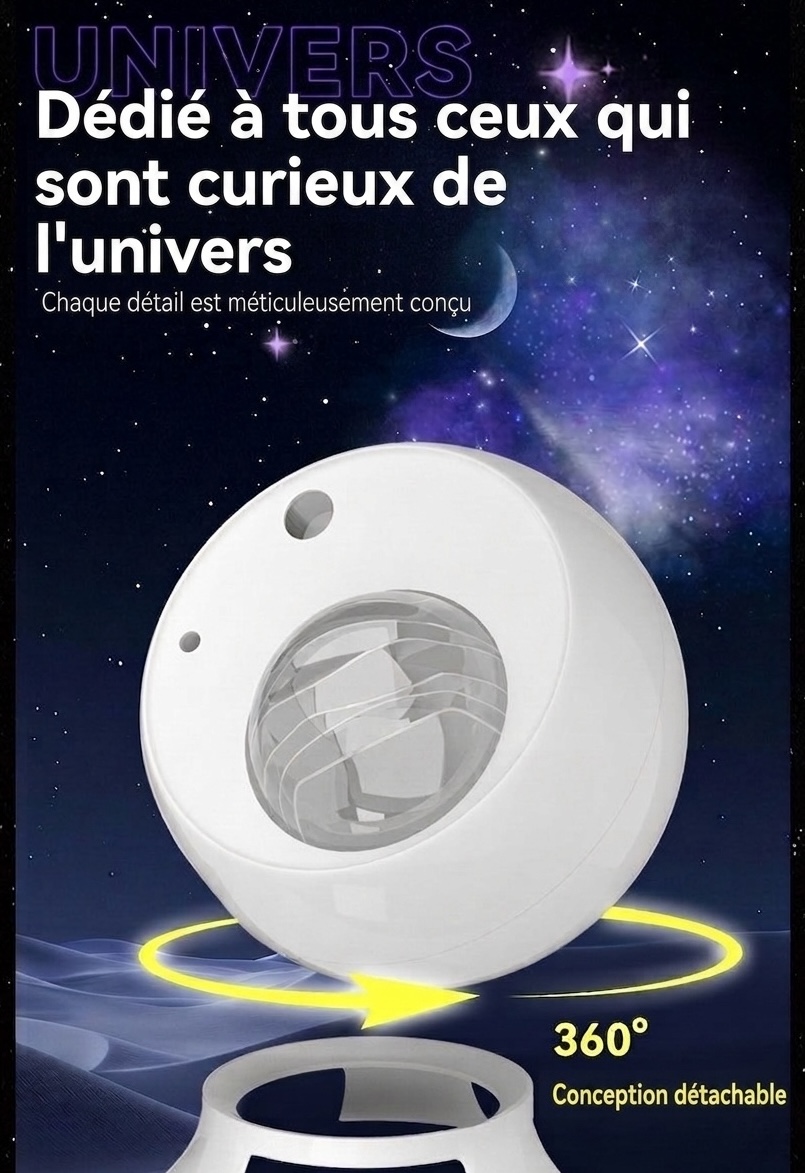 Veilleuse projecteur d'étoiles Aurora avec haut-parleur Bluetooth et minuterie