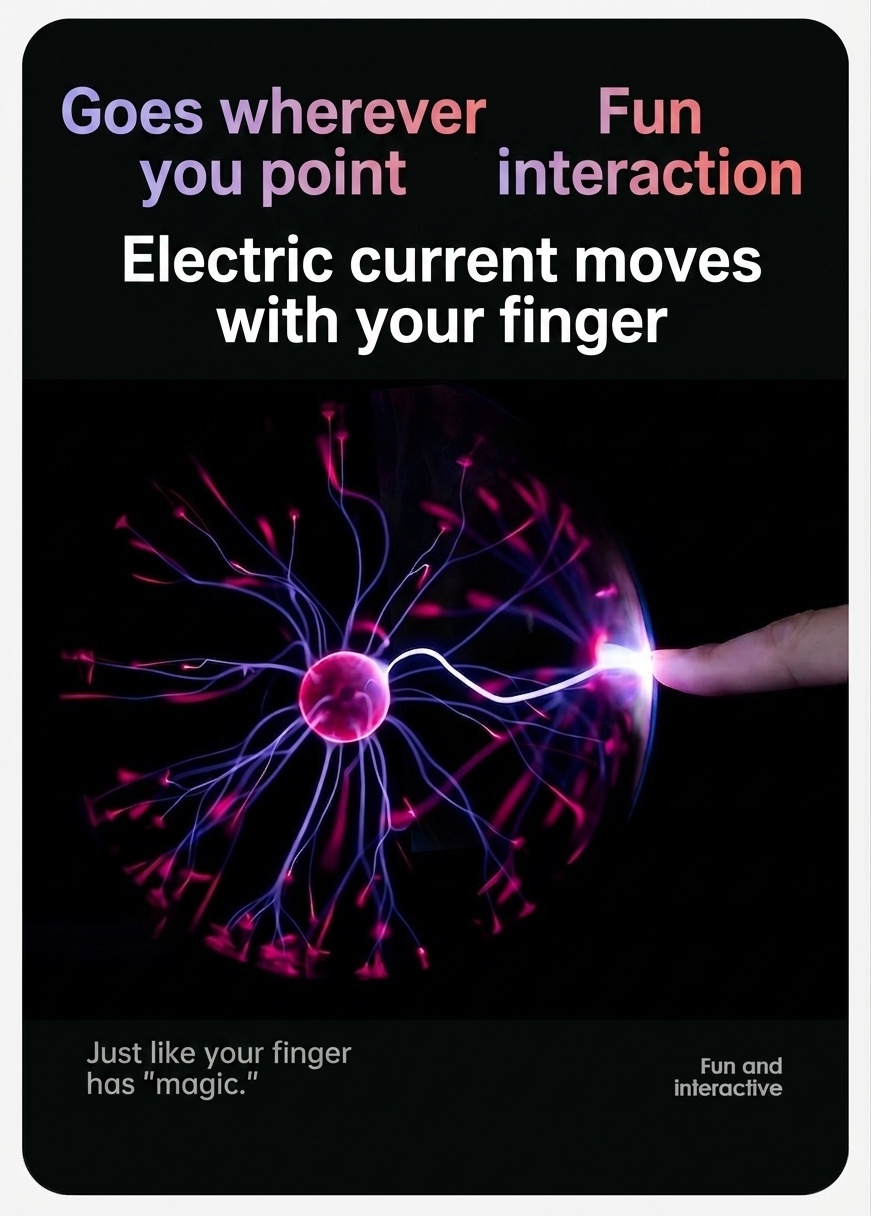 Interactive Plasma Ball Light - USB Powered Magic Globe Lamp