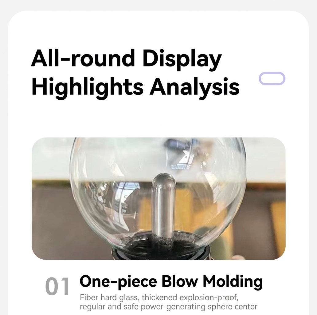 Interactive Plasma Ball Light - USB Powered Magic Globe Lamp