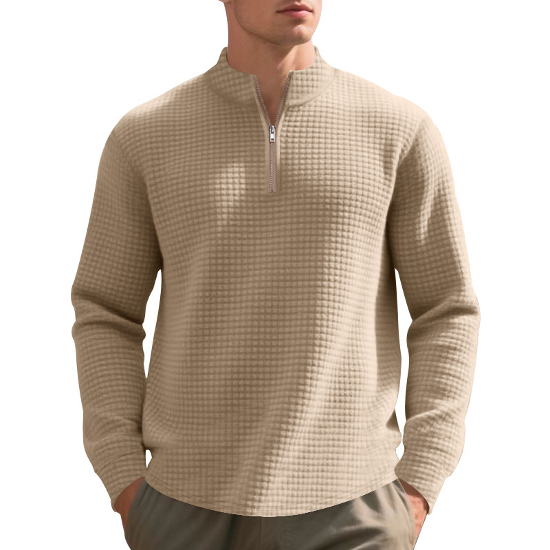 Men's Jacquard Half Zip Pullover Sweatshirt - American Casual Fall/Winter NDF-00047