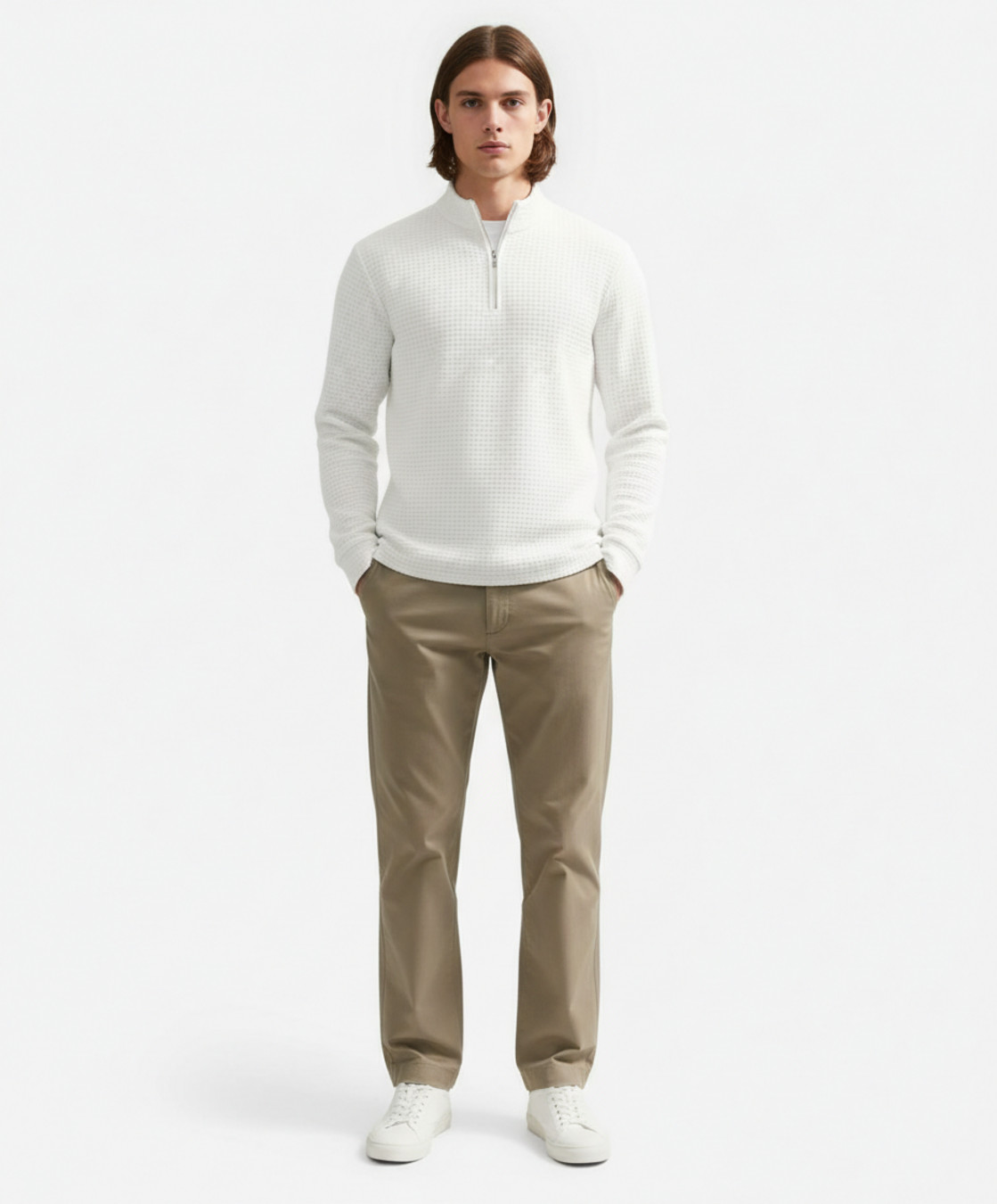 Men's Jacquard Half Zip Pullover Sweatshirt - American Casual Fall/Winter NDF-00047