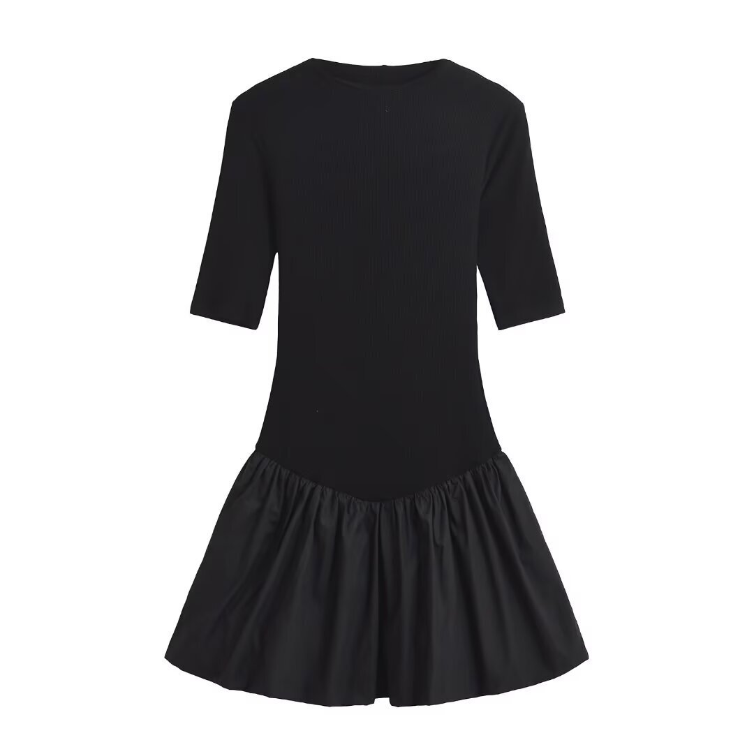 Women's Classic Patchwork Short Sleeve Dress KUN-00148