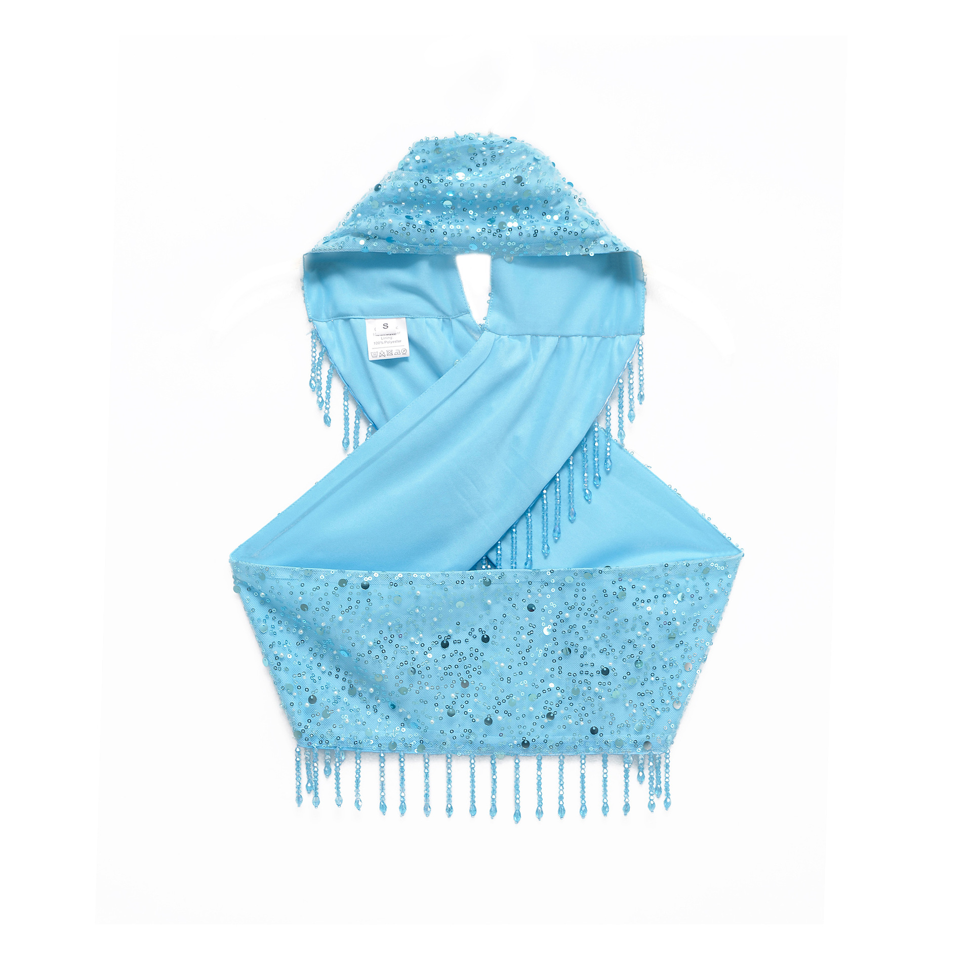 Conjunto de top y falda con borlas de lentejuelas para mujer KUN-00089