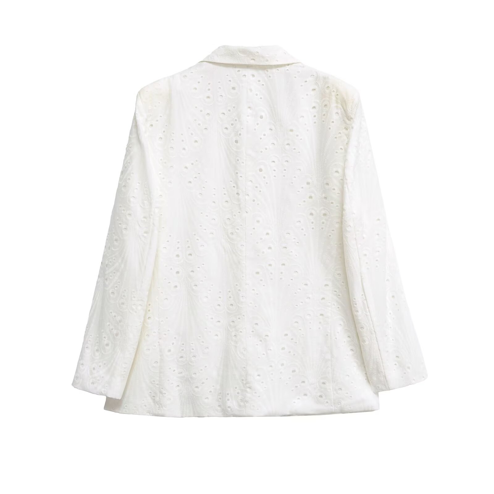 Chaqueta informal de un solo pecho con encaje bordado KUN-00119