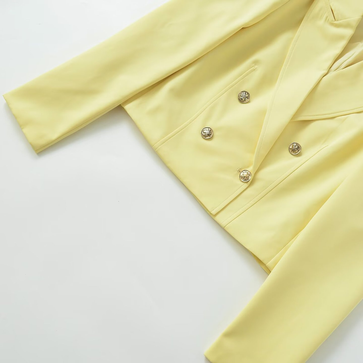 Blazer - Women's Double-Breasted Short Sleeve Trendy Jacket KUN-00023