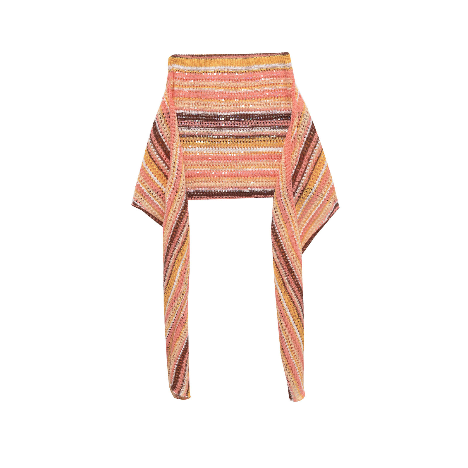 Conjunto de top de lentejuelas y vestido de punto a rayas - Estilo europeo moderno KUN-00064