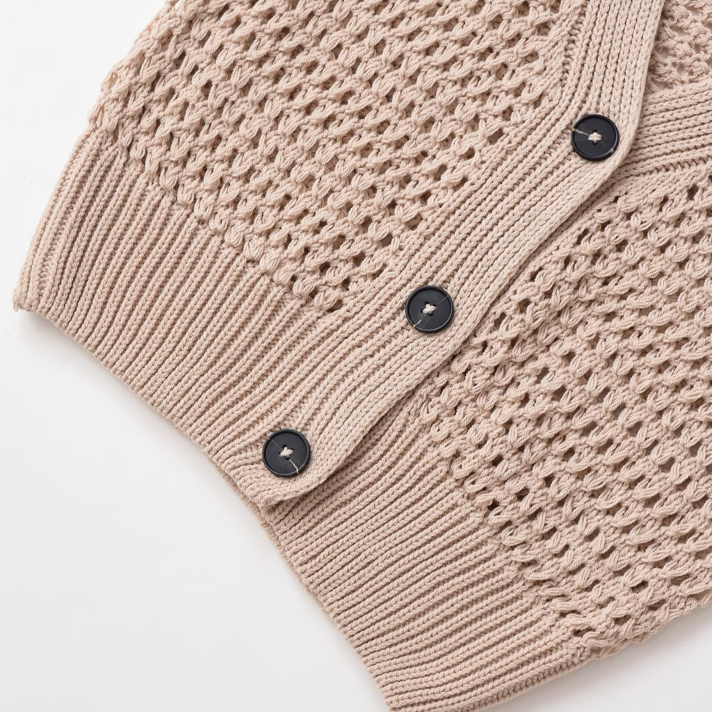 Chaleco de punto sin mangas con cuello en V KUN-00031