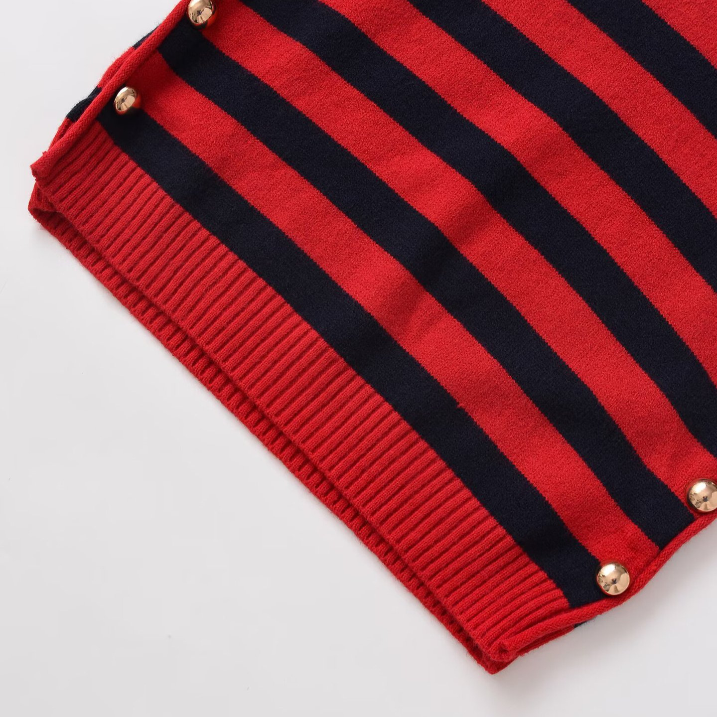 Knit Vest Side Button Decoration - European Style KUN-00096