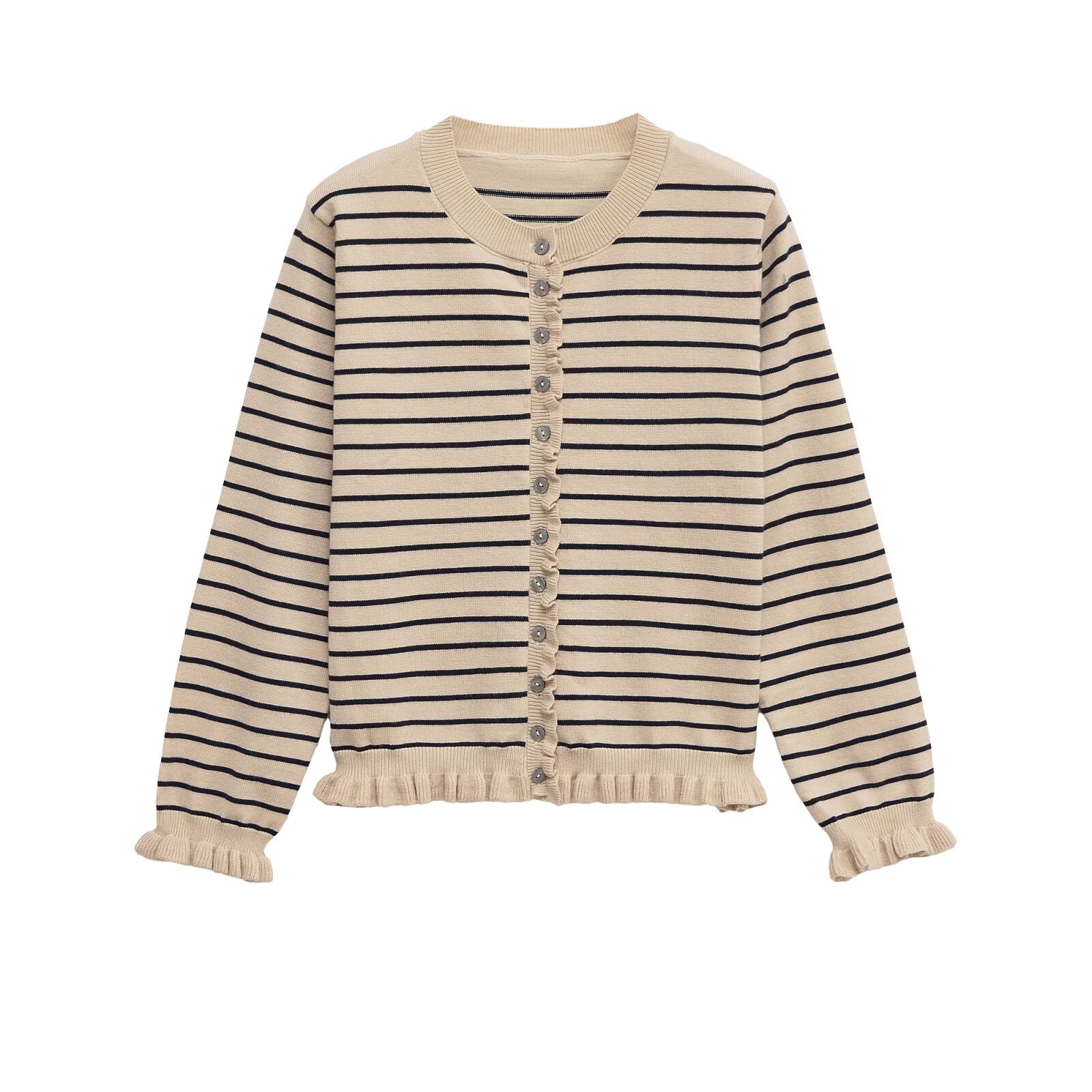 Top de punto de manga larga en capas - Elegante estilo europeo KUN-00061