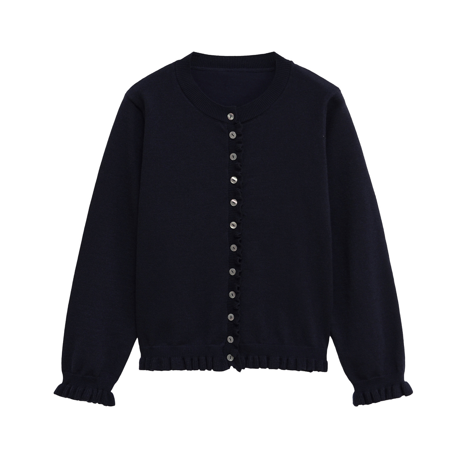 Top de punto de manga larga en capas - Elegante estilo europeo KUN-00061