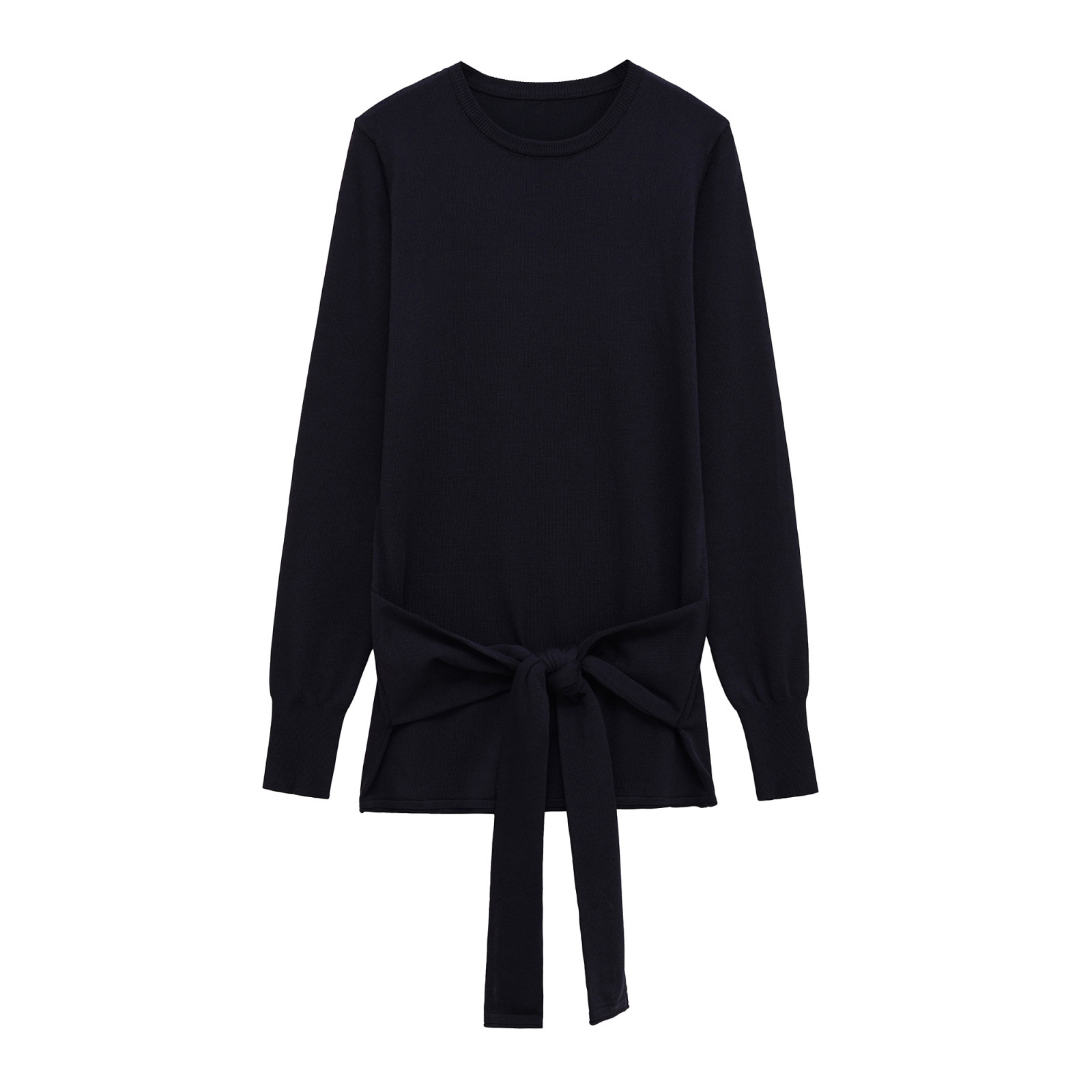 Pull en maille ajusté à col rond KUN-00059