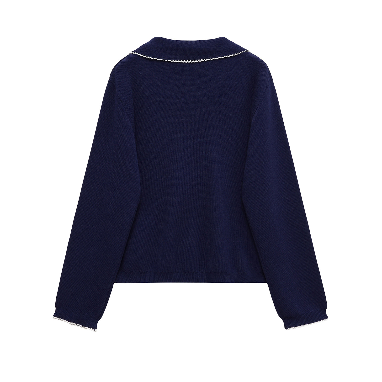 Knit Top Women's Color Block Button Long Sleeve KUN-00016