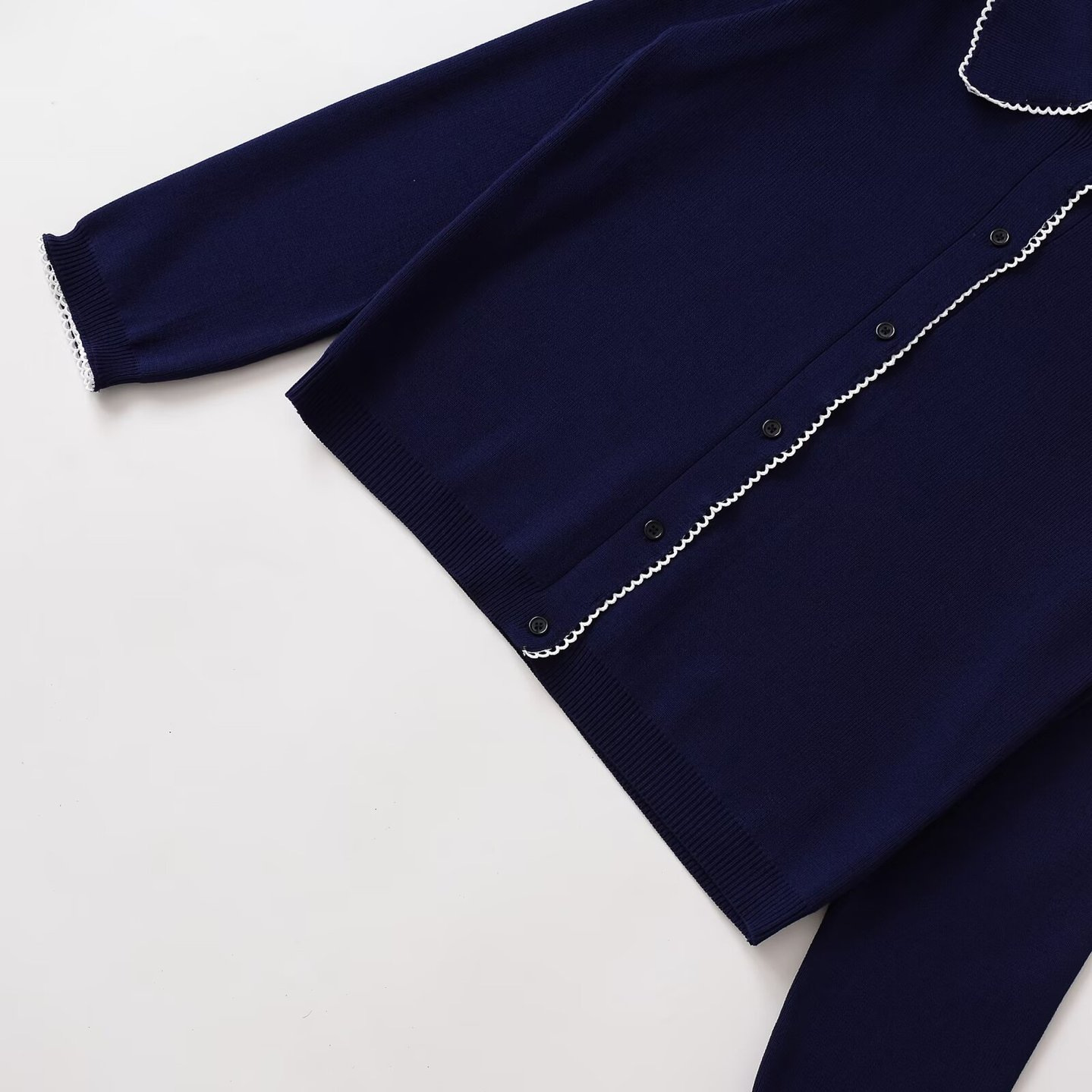 Knit Top Women's Color Block Button Long Sleeve KUN-00016