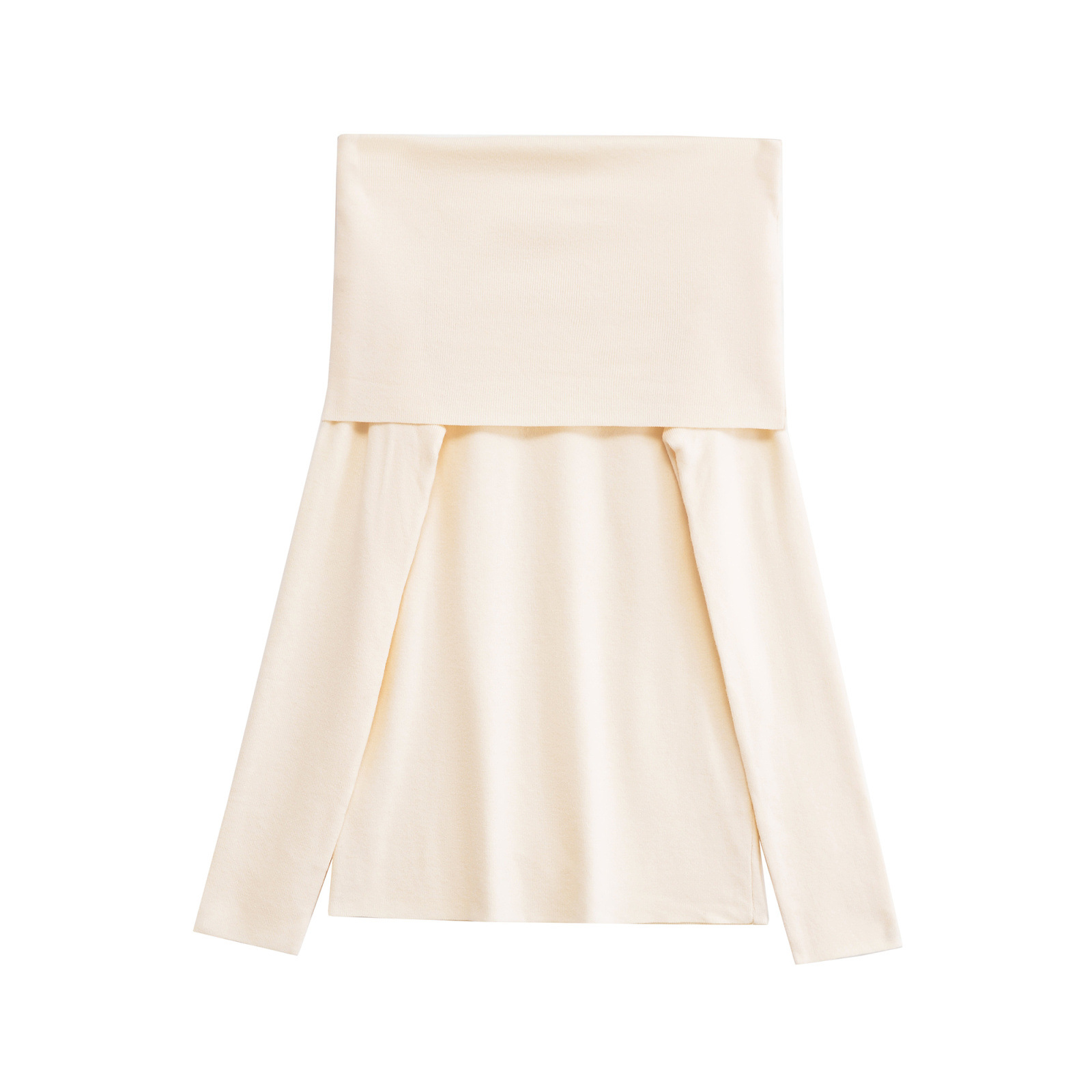 Knit Bandeau Top Off Shoulder Slim Fit Ruched KUN-00033