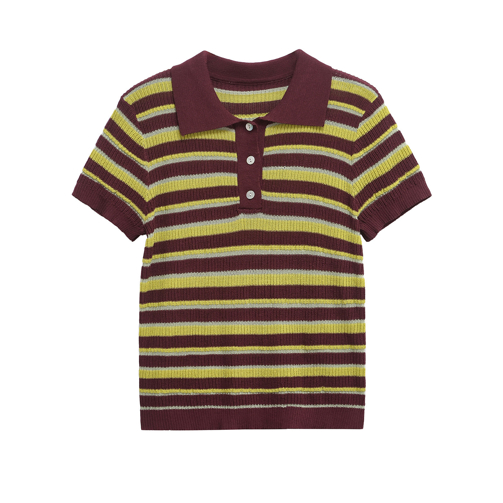 Polo de rayas - Camiseta clásica de manga corta para mujer KUN-00002